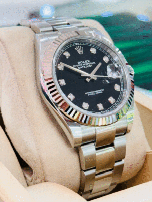 Rolex Datejust 126334 Factory Diamond Dial Oyster 18K White Gold Bezel B/PAPERS