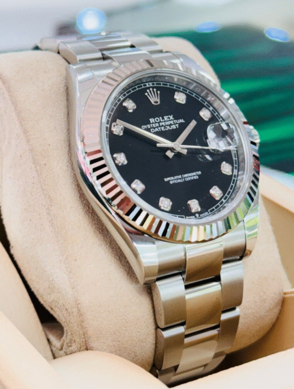 Rolex Datejust 126334 Factory Diamond Dial Oyster 18K White Gold Bezel B/PAPERS