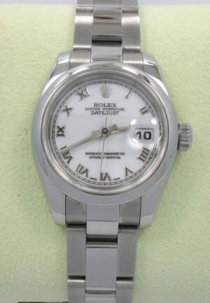 Rolex Datejust 179160 Stainless Steel White Roman Dial Ladies Watch *MINT*