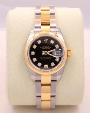 Rolex Datejust 179163 Two Tone SS & 18K Y Gold Diamond Dial Ladies MINT