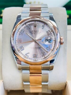 Rolex Datejust 36mm 116201 18K Rose Gold/SS Oyster Concentric Rose Dial Watch