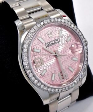 ROLEX DATEJUST 36mm OYSTER PERPETUAL DIAMOND BEZEL PINK DIAL LADIES WATCH 116200