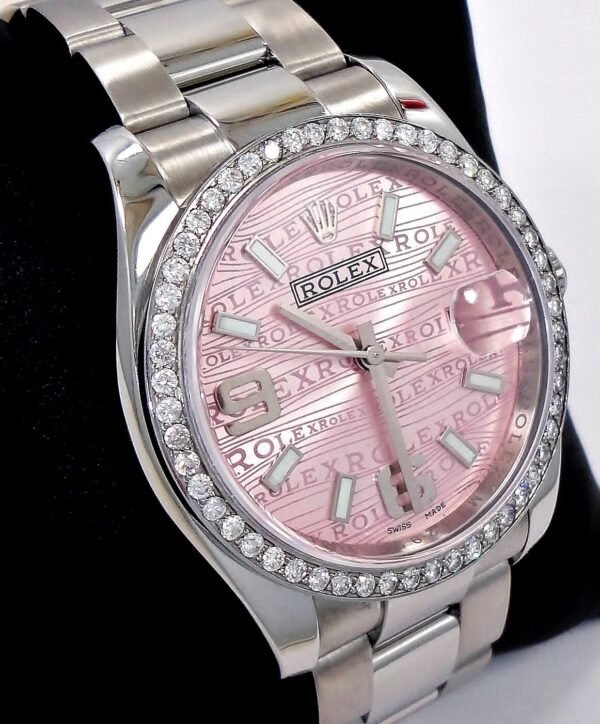 ROLEX DATEJUST 36mm OYSTER PERPETUAL DIAMOND BEZEL PINK DIAL LADIES WATCH 116200