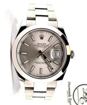 Rolex Datejust 41mm 126300 Oyster Silver Dial Smooth Bezel Watch PAPERS MINT