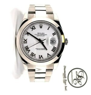 Rolex Datejust 41mm 126300 Oyster White Dial Smooth Bezel Watch PAPERS MINT