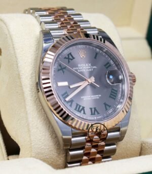 Rolex Datejust 41mm 126331 Jubilee 18K Everose Gold /SS Roman Dial Watch UNWORN