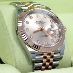Rolex Datejust 41mm 126331 Jubilee 18K Rose Gold /SS Diamond Dial Watch *NEW*