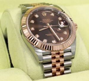 Rolex Datejust 41mm 126331 Jubilee 18K Rose Gold /SS Diamond Dial Watch *UNWORN*