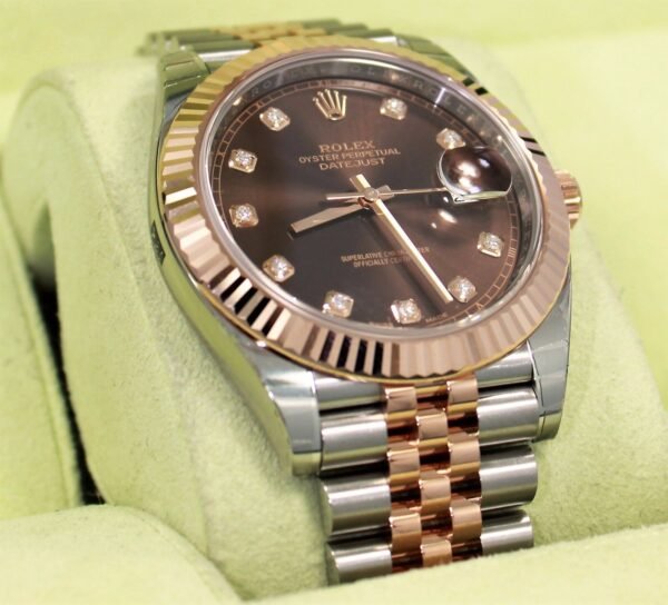 Rolex Datejust 41mm 126331 Jubilee 18K Rose Gold /SS Diamond Dial Watch *UNWORN*
