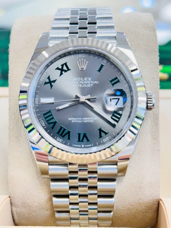 Rolex Datejust 41mm 126334 Wimbledon Dial Jubilee Band Watch Box & Papers UNWORN