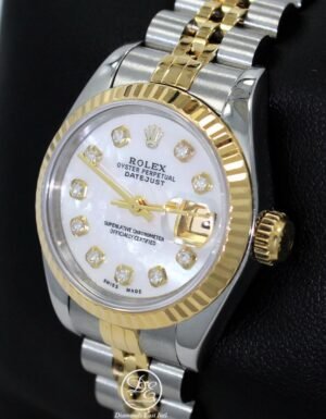 Rolex Datejust 69173 Jubilee 18K Yellow Gold & SS MOP Diamond Dial Ladies Watch