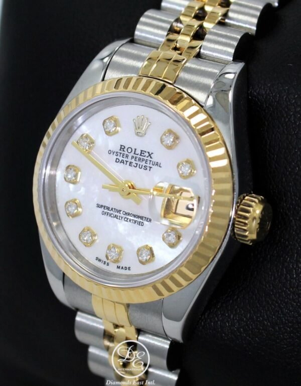 Rolex Datejust 69173 Jubilee 18K Yellow Gold & SS MOP Diamond Dial Ladies Watch