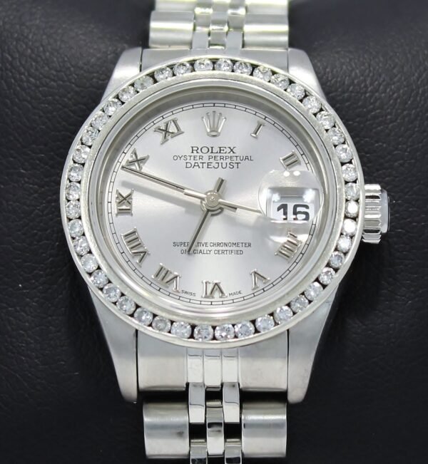 Rolex Datejust 79160 0.95CT Diamond Bezel Roman Dial Jubilee Ladies Watch *MINT