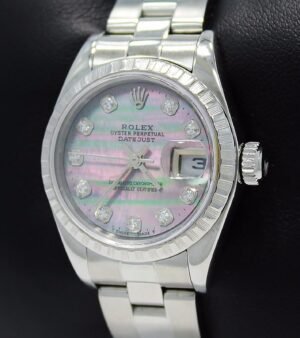 Rolex Datejust 79240 Diamond Tahitian MOP Dial Oyster Date Ladies Watch *MINT*