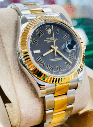 Rolex Datejust II 116333 18K Yellow Gold Oyster Bracelet Gold Bezel PAPERS