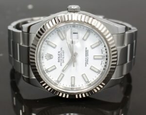 Rolex Datejust II 116334 41mm White Dial 18K White Gold Bezel Watch PAPERS MINT