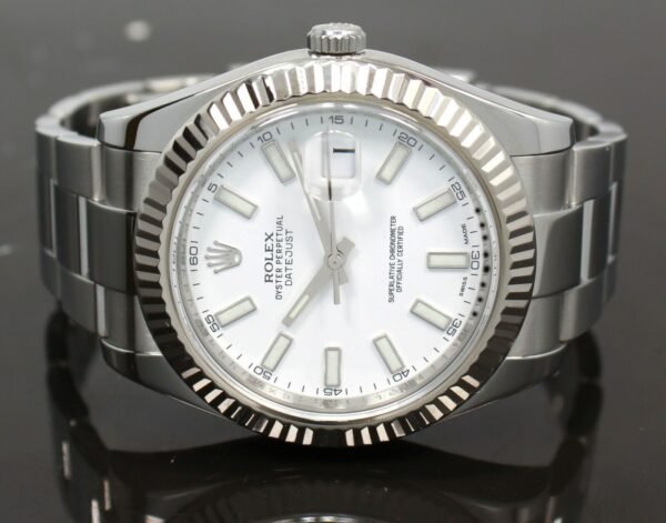 Rolex Datejust II 116334 41mm White Dial 18K White Gold Bezel Watch PAPERS MINT