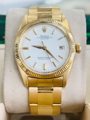 Rolex Datejust Oyster Perpetual 1601 Yellow Gold Cream Dial Vintage VERY RARE