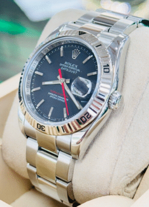 Rolex Datejust Turnograph 116264 Black Dial Oyster Band 18K White Gold Bezel