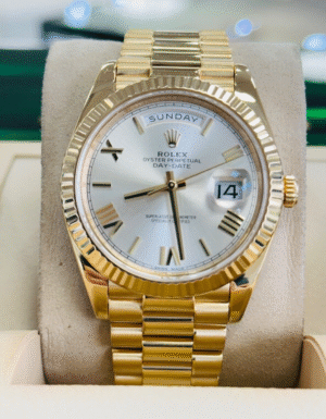 Rolex Day-Date 228238 40 President 18k Yellow Gold Silver Roman Dial BOX/PAPERS