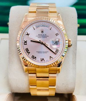 Rolex Day-Date 36 118235 18K Rose Gold Sunburst Roman Dial Oyster Band B/PAPER