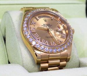 Rolex Day-Date II President 218238 18K Yellow Gold 3.25Ct Diamond Bezel & Dial