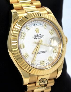 Rolex Day-Date II President 218238 Ivory Concentric Dial 18K Yellow Gold Watch