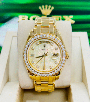 Rolex Day-Date Masterpiece 39mm 18948 Factory Champagne Diamond Jubilee MOP Dial