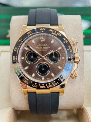 Rolex Daytona 116515 18K Rose Gold Chocolate Dial Oysterflex Rubber Band B/PPR