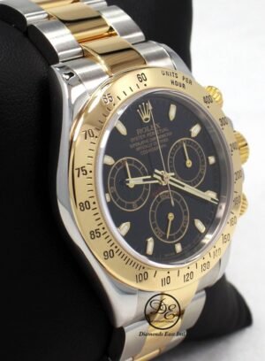 Rolex Daytona 116523 Cosmograph 2Tone 18K Yellow Gold /SS Black Dial Watch