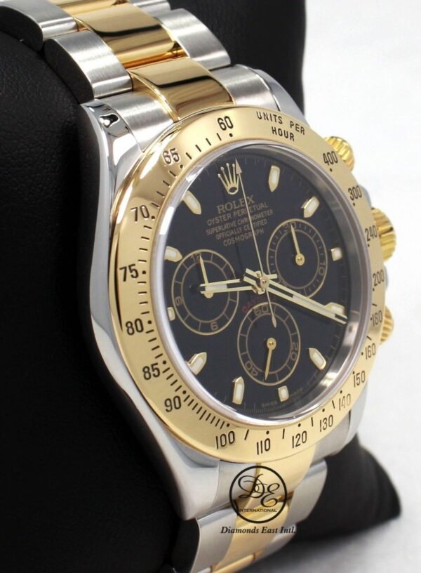 Rolex Daytona 116523 Cosmograph 2Tone 18K Yellow Gold /SS Black Dial Watch