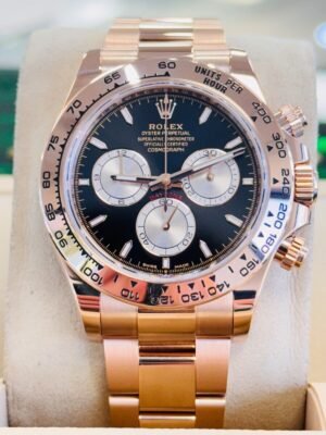 Rolex Daytona 126505 Cosmograph 18K Rose Gold with Black Dial PreOwned B/P 2023