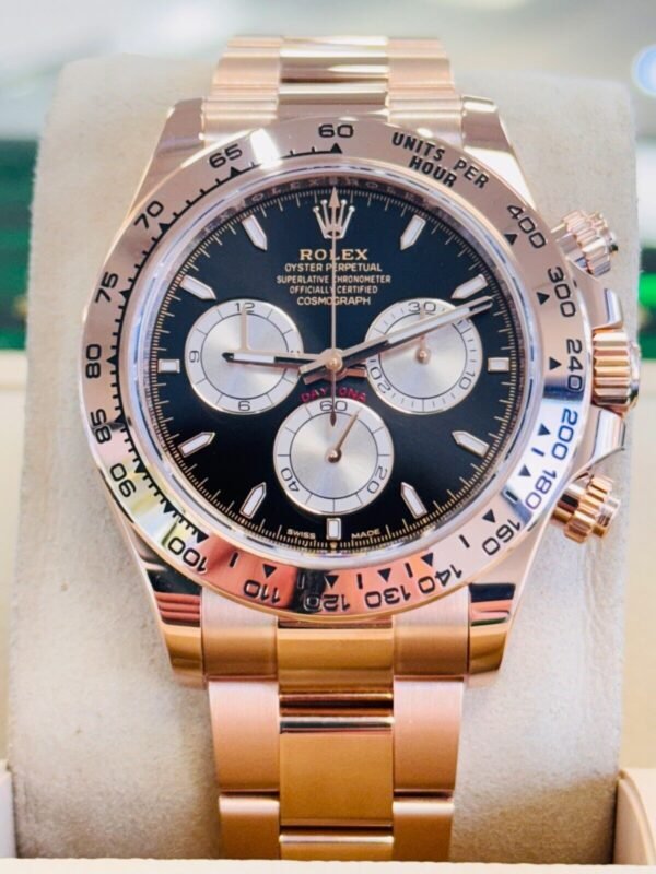 Rolex Daytona 126505 Cosmograph 18K Rose Gold with Black Dial PreOwned B/P 2023