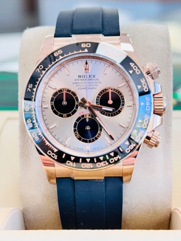 Rolex Daytona 126515LN 18K Rose Gold Oysterflex Sundust Dial Box & Papers