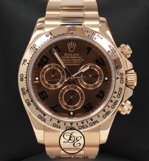 Rolex Daytona Chocolate Dial 116505 18K Rose Gold Cosmograph Oyster Watch