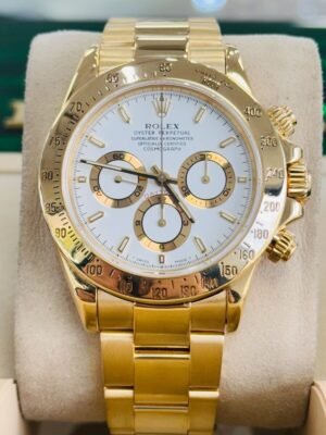 Rolex Daytona Chronograph 16528 18k Yellow Gold White Dial “ZENITH” PreOwned