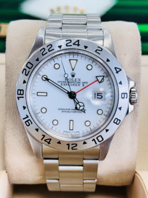 Rolex Explorer II 16570 Oyster Steel 40mm White Polar GMT Watch