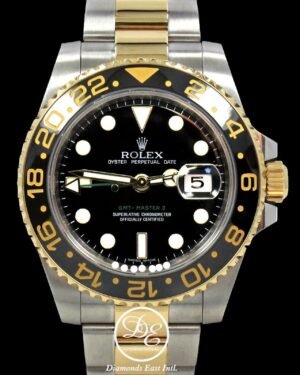 Rolex GMT-MASTER II 116713 Oyster 18K Yellow Gold /SS Ceramic Bezel Watch *MINT*