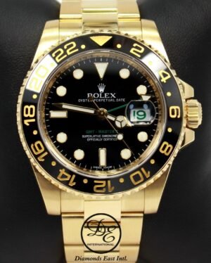 Rolex GMT Master II 116718 18k Yellow Gold Black Dial Ceramic Bezel Watch B/PAPR