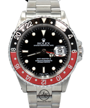 Rolex GMT-Master II 16710 Coke Black / Red Bezel 40MM Steel Oyster Watch Mint