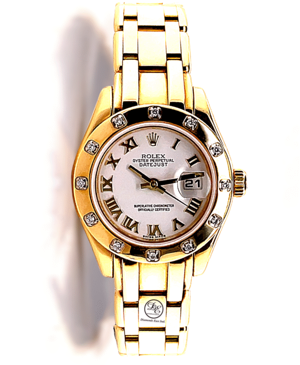 Rolex Masterpiece 80318 18K Yellow Gold Factory 12 Diamond Bezel Watch MINT