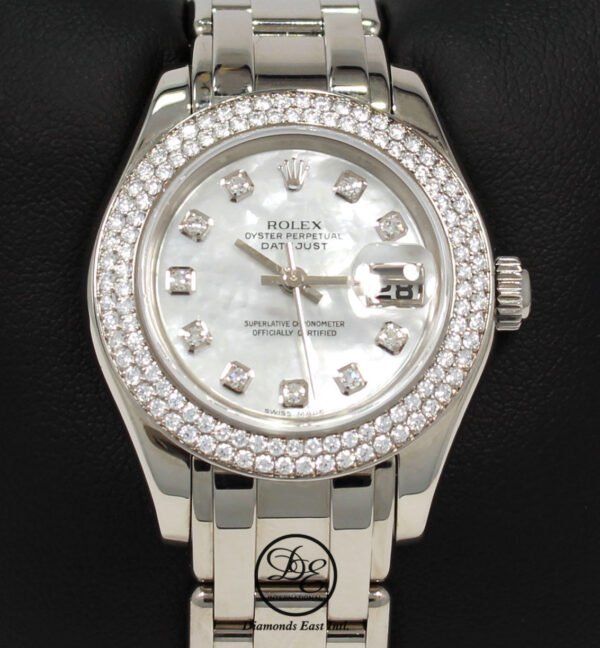Rolex Masterpiece Pearlmaster 80339 18K White Gold Factory Diamond Bezl MOP Dial