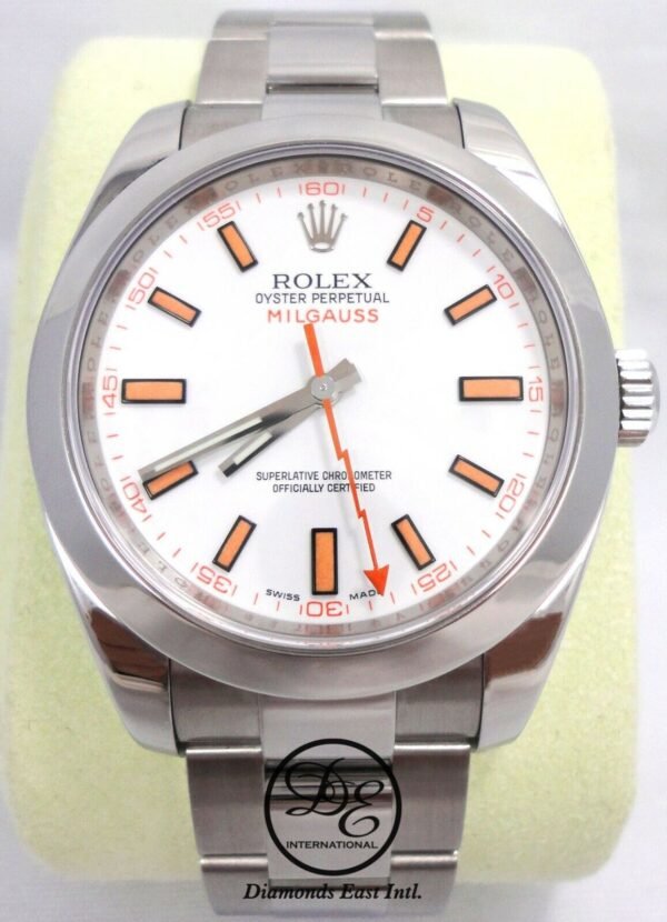ROLEX Milgauss 116400 Oyster Perpetual White Dial Steel Watch Mint Condition