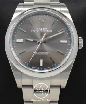 Rolex Oyster Perpetual 114300 DRSO Dark Rhodium Dial 39mm Watch MINT