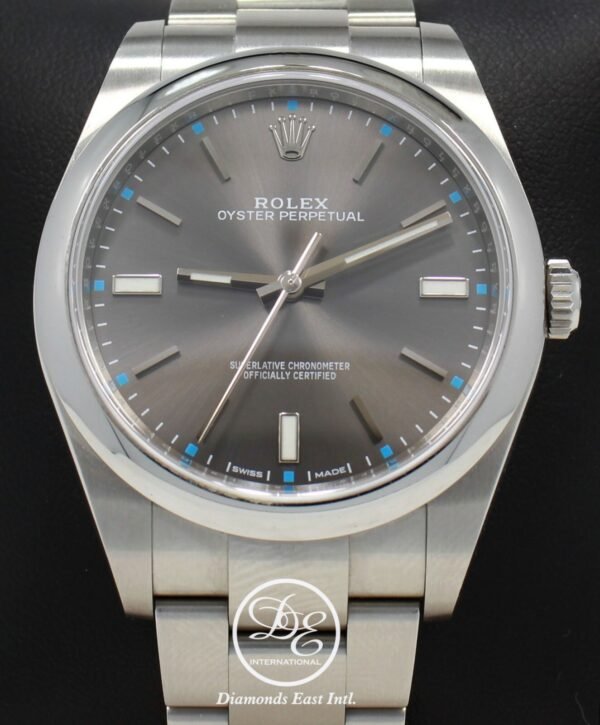 Rolex Oyster Perpetual 114300 DRSO Dark Rhodium Dial 39mm Watch MINT