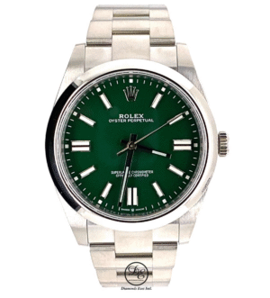 Rolex Oyster Perpetual 124300 41mm "GREEN " Dial Steel Watch UNWORN