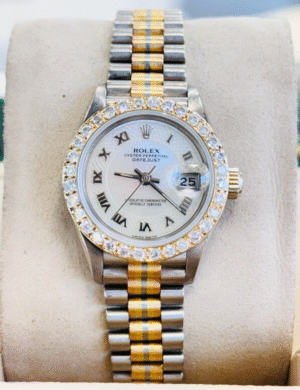 Rolex President Datejust Tridor 69179 FACTORY MOP Dial 18kWhite Yellow Rose Gold