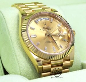 Rolex President Day-Date 228238 18K Yellow Gold Baguettes Dial Watch MINT B/P