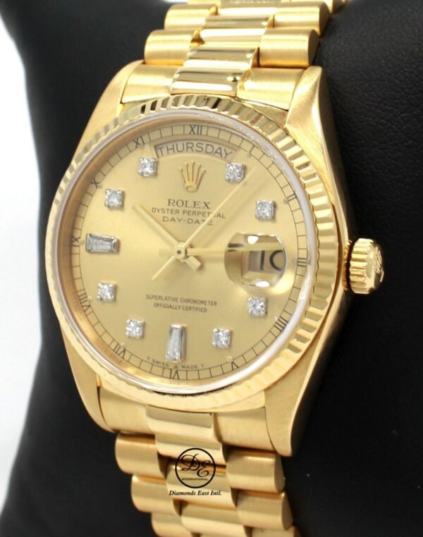 Rolex President Day-Date 36mm 18238 18K Yellow Gold Diamond Dial Mint Condition