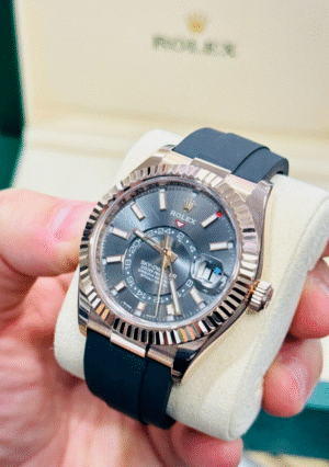 Rolex Sky-Dweller 326235 18k Rose Gold Rhodium Dial 42 OysterFlex Box/Papers